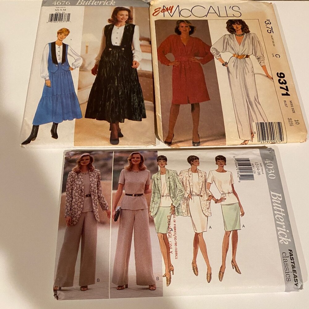McCall’s 9371 & Butterick‎ 4030 4676 Sewing Patterns Lot (Sz 10–16)